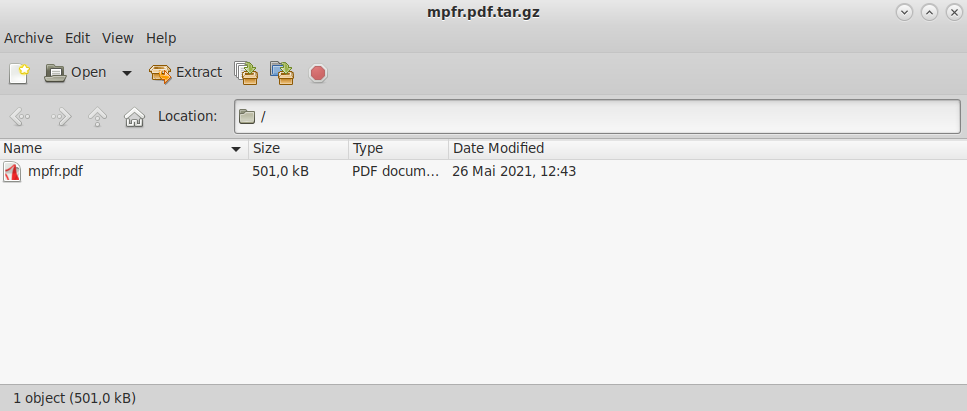 Engrampa archive manager Engrampa window