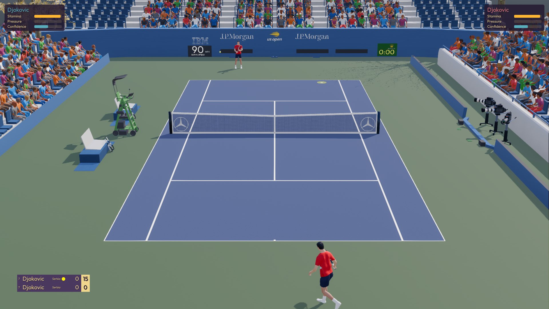 A match in Pelota, seen through the TV camera.